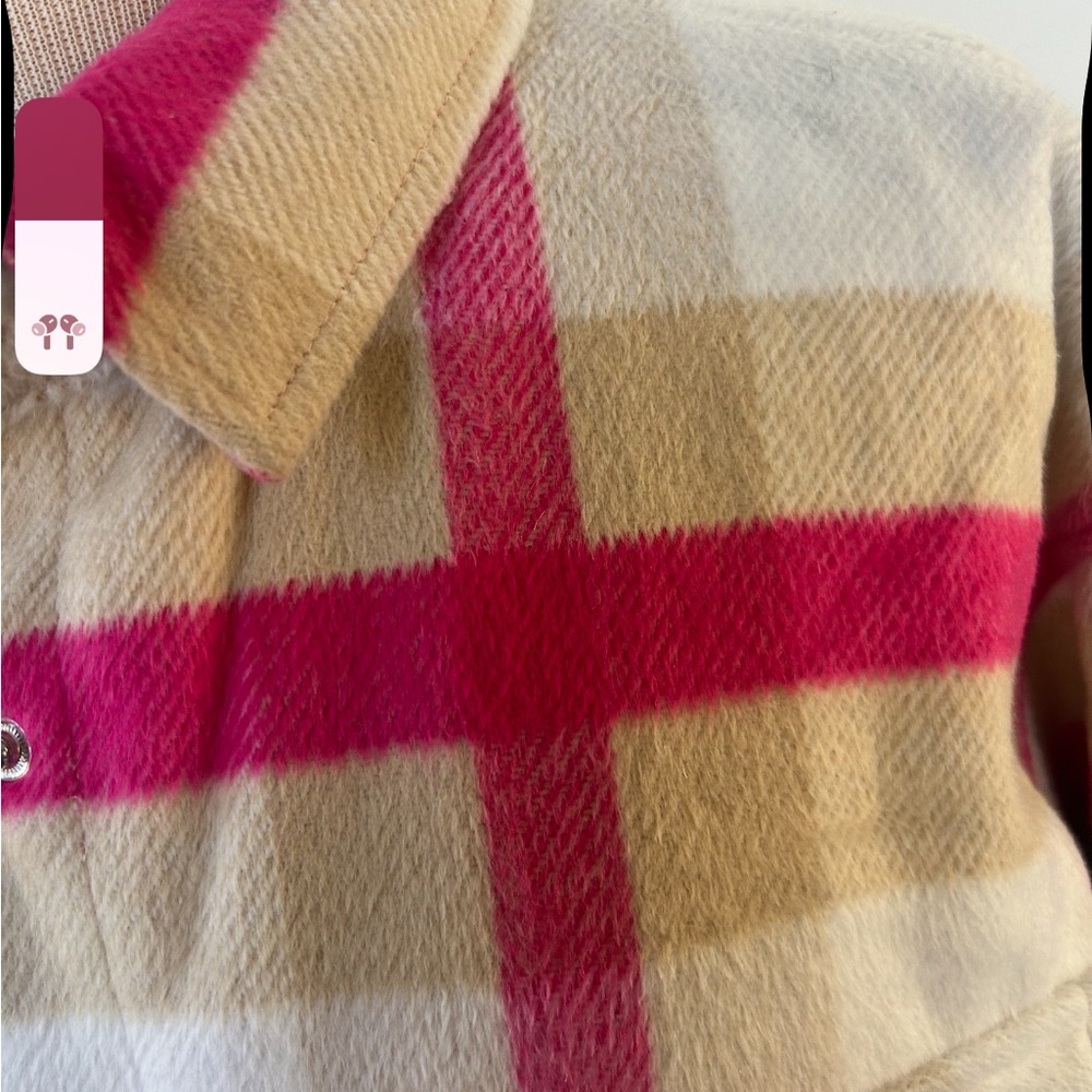 Monrow Pink and Cream Plaid Jacket - Picture 10 of 11